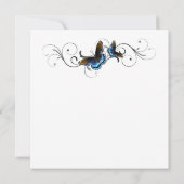 Elegante Vlinder Bloemen Swirls Bruiloft Uitnodige Kaart (Achterkant)