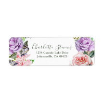 Elegante Vlinder Bloemen Waterverf Bruiloft