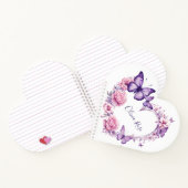 Elegante vlinder bloemenhart gepersonaliseerd notitieboek (Binnen)