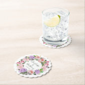 Elegante vlinder bloemenlente bruiloft kartonnen onderzetters (Insitu)