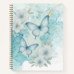 Elegante Vlinder Bloemige Notitieboek Ontwerp
