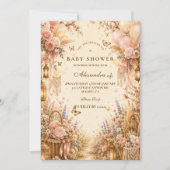 Elegante Vlinder Boho Baby Shower Kaart (Voorkant)