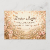 Elegante Vlinder Boho Luier Raffle Informatiekaartje (Voorkant)