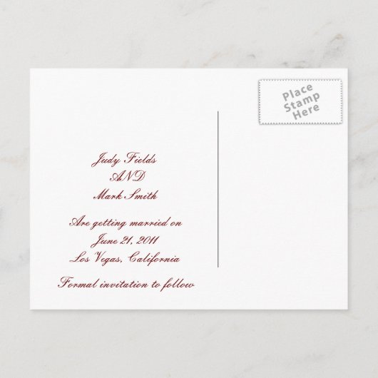 Elegante vlinder bruiloft Bewaar de datum Briefkaa Aankondigingskaart (Achterkant)