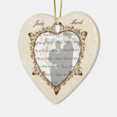 Elegante vlinder bruiloft foto hart Ornament (Links)