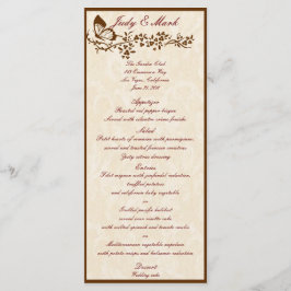 Elegante Vlinder Bruiloft Menu Kaart