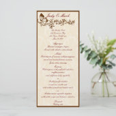 Elegante Vlinder Bruiloft Menu Kaart (Staand voorkant)