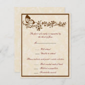 Elegante Vlinder Bruiloft Reactie Kaarten RSVP Kaartje (Voorkant / Achterkant)