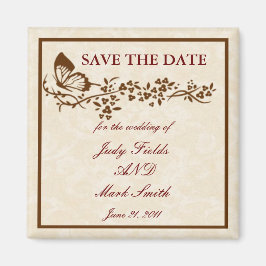 Elegante Vlinder Bruiloft Save The Date Magneet