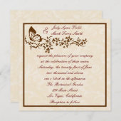 Elegante Vlinder bruiloft uitnodiging (Voorkant / Achterkant)