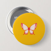 Elegante vlinder Buttonnen – Delicate Winged Ronde Button 7,6 Cm (Voorkant /achterkant)