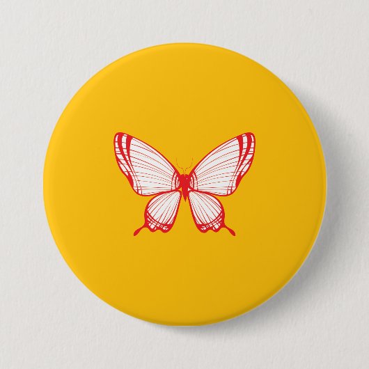 Elegante vlinder Buttonnen – Delicate Winged Ronde Button 7,6 Cm (Voorkant)