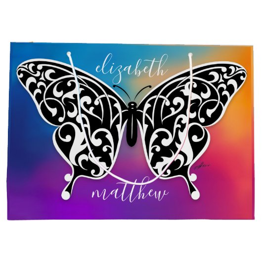 Elegante Vlinder Cadeautas Design door Eksi (Achterkant)