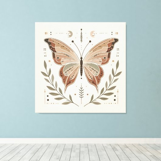 Elegante vlinder canvas muurkunst afdruk (Insitu (Houten vloer))