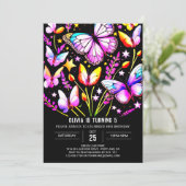 Elegante vlinder charme vlinder verjaardag kaart (Staand voorkant)