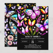 Elegante vlinder charme vlinder verjaardag kaart (Voorkant / Achterkant)