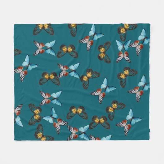 Elegante vlinder droom fleece deken (Voorkant (Horizontaal))