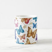 Elegante vlinder en bloemenglitter Mok (Center)