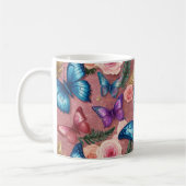 Elegante vlinder en bloemenglitter Mok (Links)