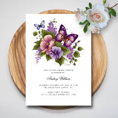 Elegante Vlinder en Bloom Vrijgezellenfeest Kaart