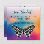 Elegante vlinder en kleurrijk zonsondergang ontwer kaart (Voorkant / Achterkant)