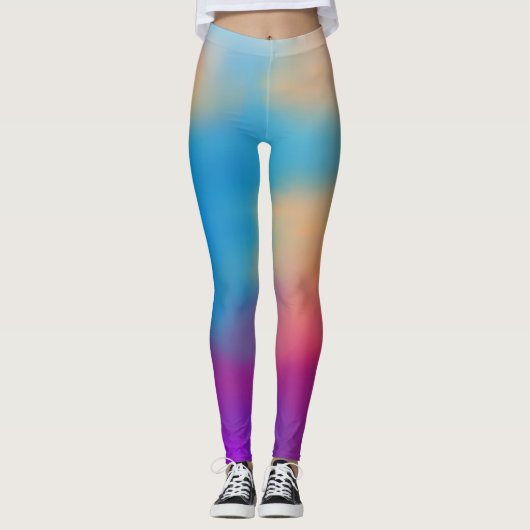 Elegante Vlinder en Kleurrijk Zonsondergang Ontwer Leggings (Voorkant)