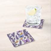 Elegante Vlinder en Lavendel Design Kartonnen Onderzetters (Insitu)