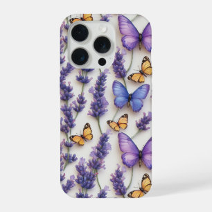Elegante Vlinder en Lavendel Ontwerp iPhone 15 Pro Case
