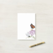 Elegante Vlinder en Paarse Bloem Stijlvolle spatie Post-it® Notes (Op bureau)