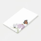 Elegante Vlinder en Paarse Bloem Stijlvolle spatie Post-it® Notes (Schuin)