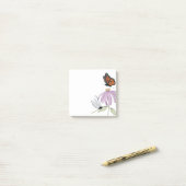 Elegante Vlinder en Paarse Bloem Stijlvolle spatie Post-it® Notes (Op bureau)