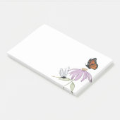 Elegante Vlinder en Paarse Bloem Stijlvolle spatie Post-it® Notes (Schuin)