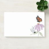 Elegante Vlinder en Paarse Bloem Stijlvolle spatie Post-it® Notes (Kantoor)