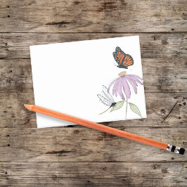Elegante Vlinder en Paarse Bloem Stijlvolle spatie Post-it® Notes