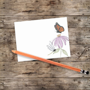 Elegante Vlinder en Paarse Bloem Stijlvolle spatie Post-it® Notes