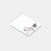 Elegante Vlinder en Paarse Bloem Stijlvolle spatie Post-it® Notes (Schuin)