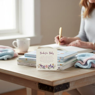 Elegante Vlinder en Rozen Boeken voor Baby Kaart