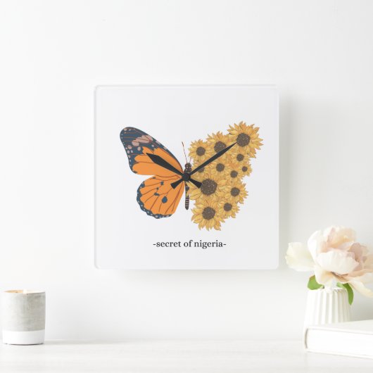 Elegante vlinder en zonnebloem klok (Huis)