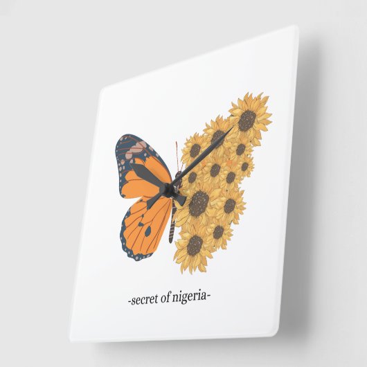 Elegante vlinder en zonnebloem klok (Hoek)