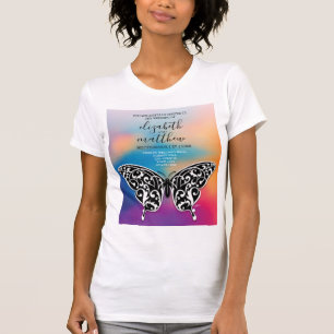Elegante Vlinder en Zonsondergang Uitnodiging Desi T-shirt