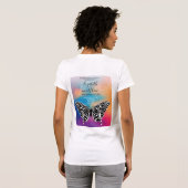 Elegante vlinder- en zonsondergang uitnodigingsont t-shirt (Achterkant volledig)