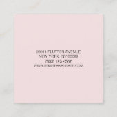 Elegante vlinder glitter blush vierkante visitekaartje (Achterkant)