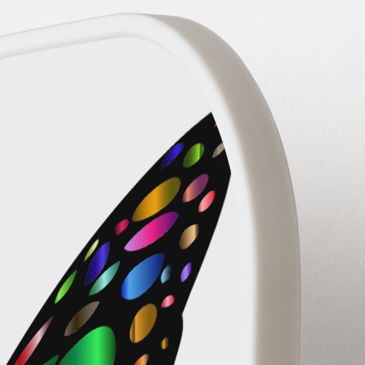 Elegante Vlinder Kleurrijke Initialen USA Official Pickleball Paddle (Links Detail)