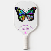 Elegante Vlinder Kleurrijke Initialen USA Official Pickleball Paddle (Voorkant)
