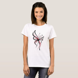 Elegante Vlinder Lijnkunst T-shirt