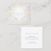 Elegante vlinder logo vierkante visitekaartje (Voorkant / Achterkant)