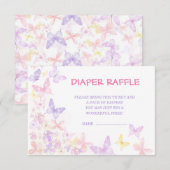 Elegante Vlinder Luier Raffle Baby shower (Voorkant / Achterkant)