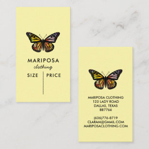 Elegante Vlinder Monarch Aangepaste Prijskaartje Visitekaartje