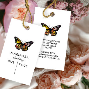 Elegante Vlinder Monarch Aangepaste Prijslabel Visitekaartje