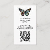 Elegante Vlinder Monarch Beauty Lashes QR Code Visitekaartje (Achterkant)